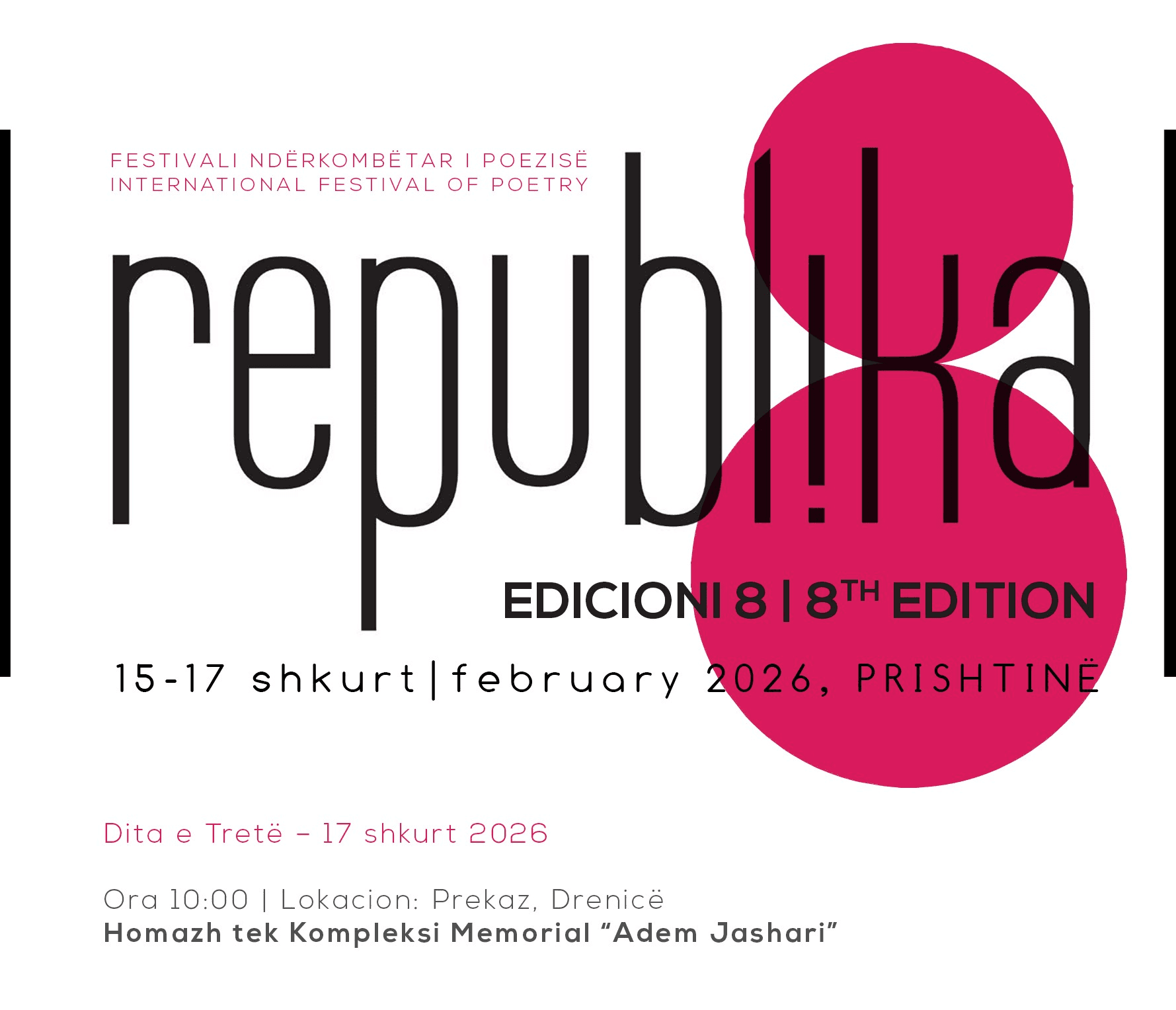 "REPUBLIKA" e poezisë nis të dielën në Prishtinë