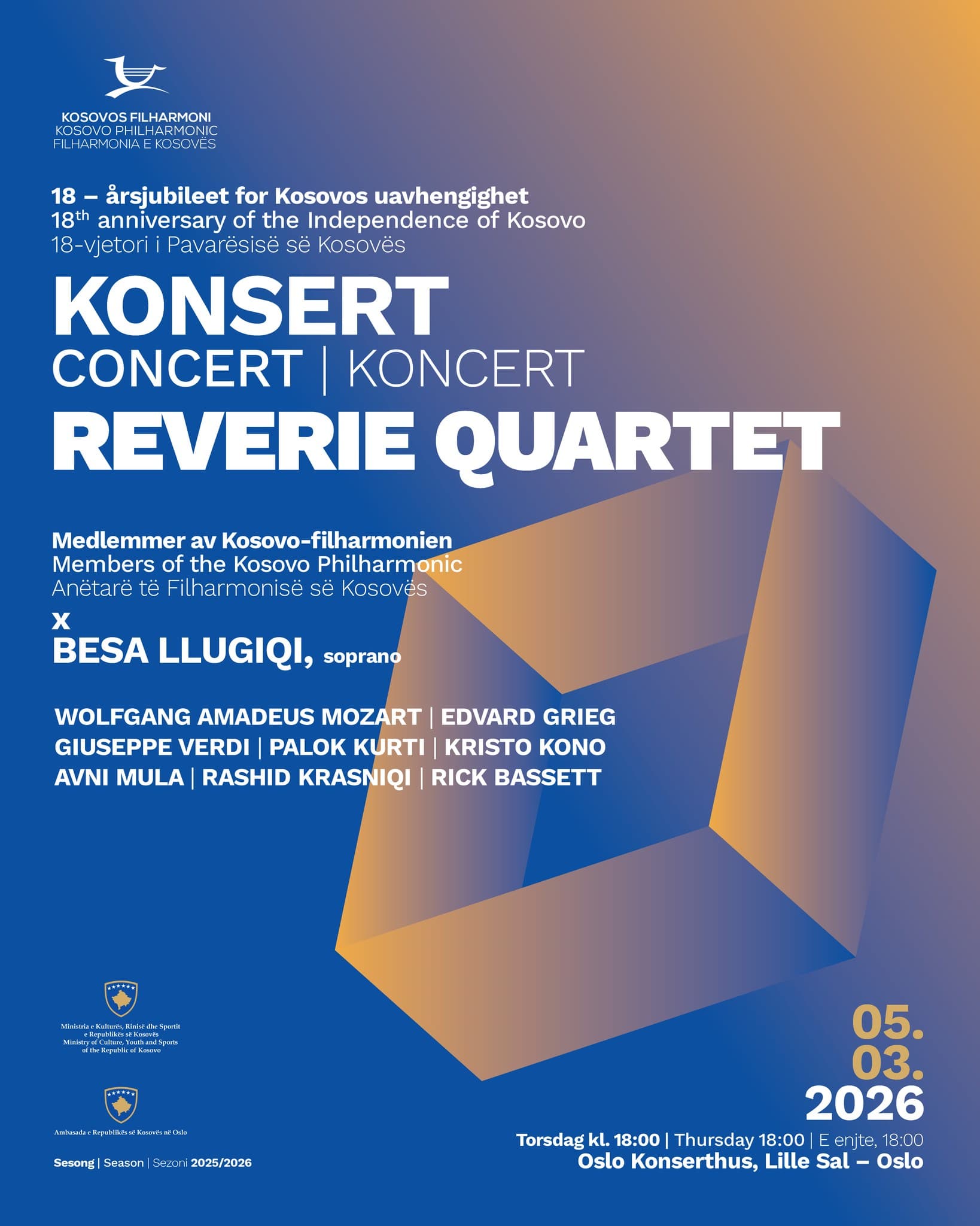 “Reverie Quartet” dhe Besa Llugiqi sonte me koncert në Oslo