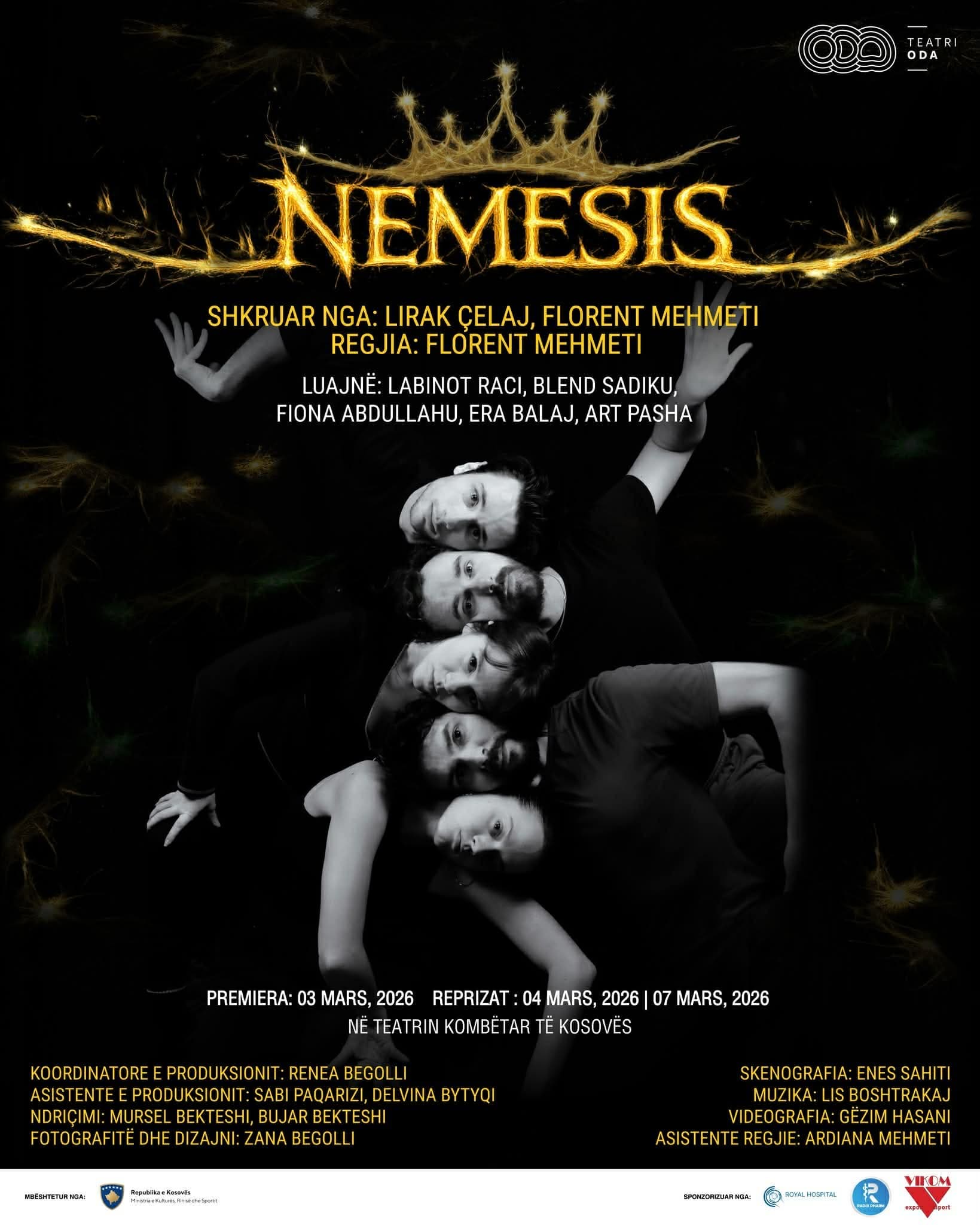 “Nemesis” shfaqet sonte premierë në Teatrin Kombëtar të Kosovës