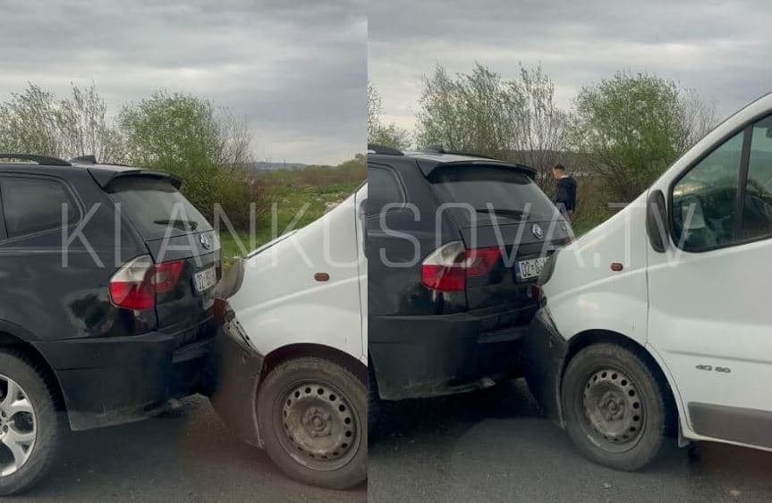 Aksident trafiku në Milloshevë, furgoni godet një veturë (Foto)