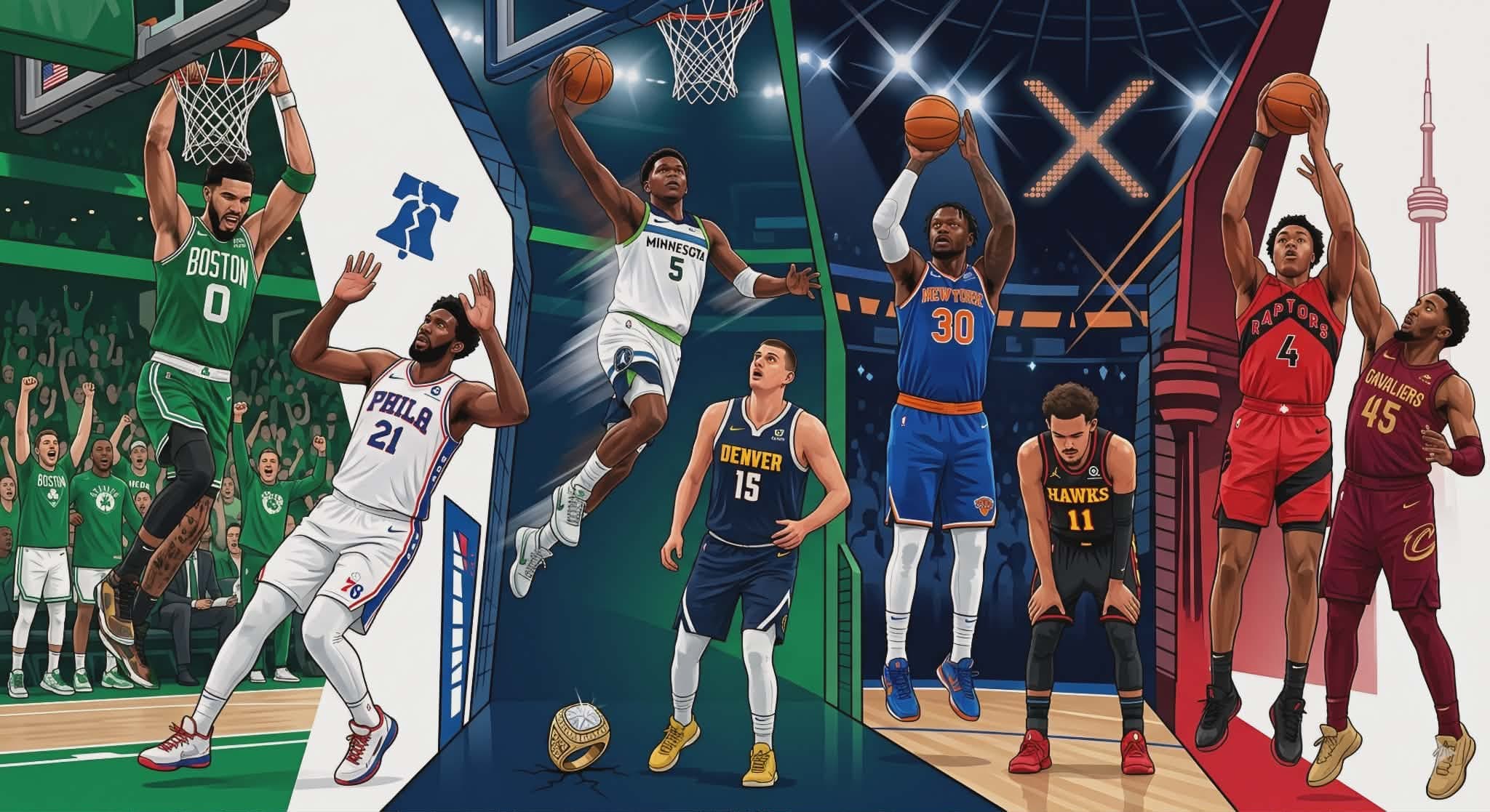 Boston shkatërron Philadelphian, Minnesota surprizon kampionët; Knicks–Raptors barazohet seria