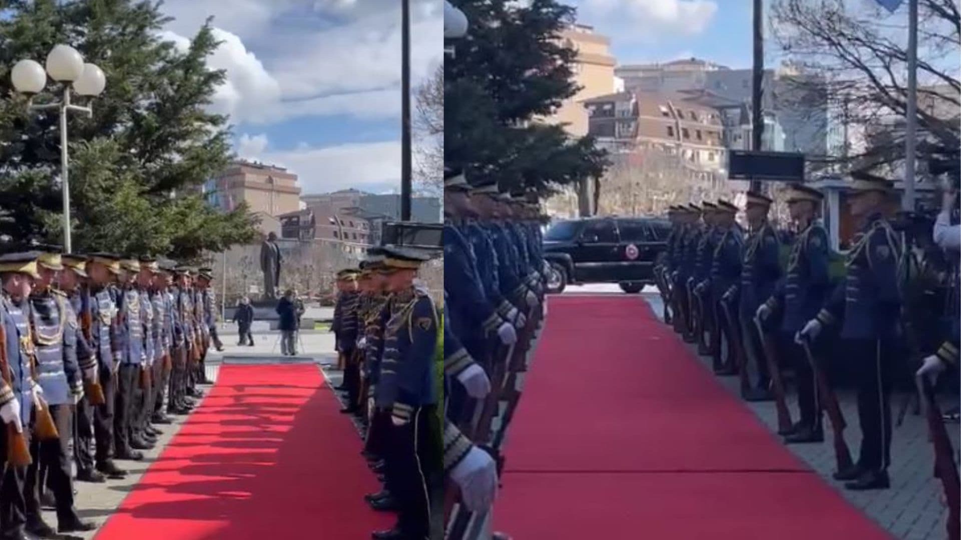 Ceremonia e dorëzim-pranimit të presidentes, Osmani dhe Haxhiu priten nga garda e FSK (VIDEO)