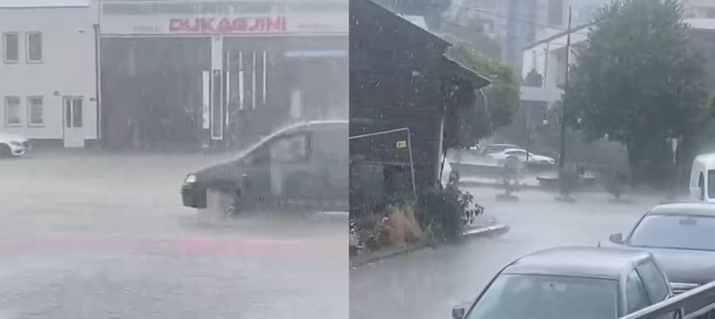 Pas motit përvëlues, disa qytete të Kosovës përfshihen nga shira të dendur (VIDEO)