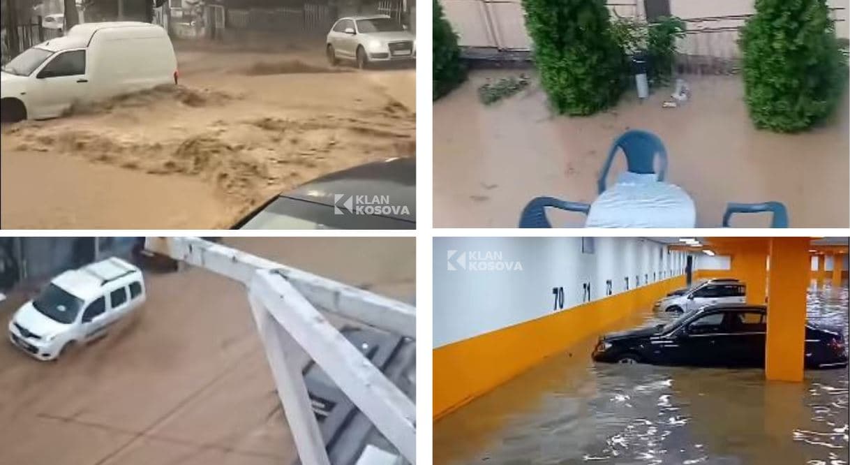 Pamje dramatike nga Rahoveci, veturat luftojnë me ujin në rrugët e përmbytura (VIDEO)