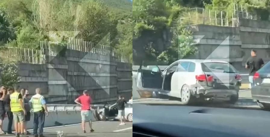 Pamje nga aksidenti në autostradën “Ibrahim Rugova”, ku u lënduan tetë persona (VIDEO)