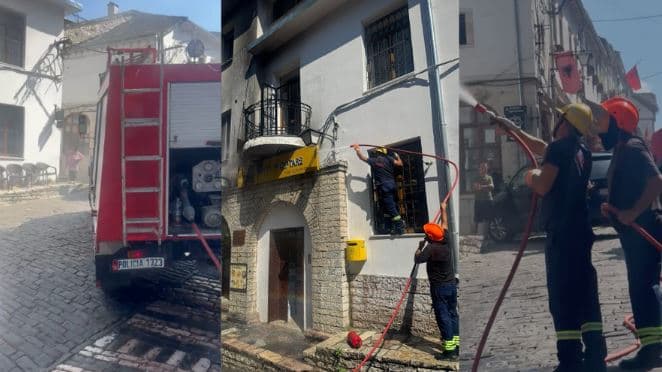 Zjarr afër objektit të postës në Gjirokastër, ndërpritet rryma në gjithë qytetin