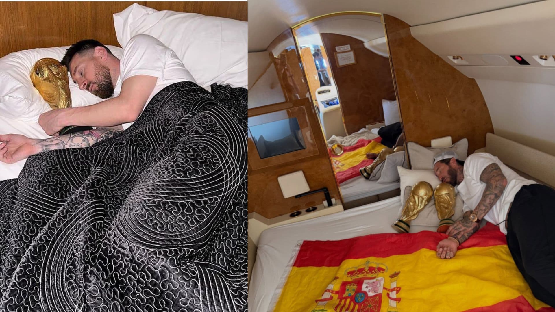 Ramos 'thumbon' Messin, rikrijon fotografinë me Kupën e Botës në shtrat