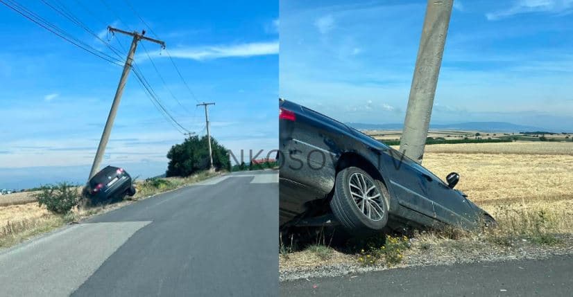 Aksident në Graçanicë, vetura del jashtë rrugës