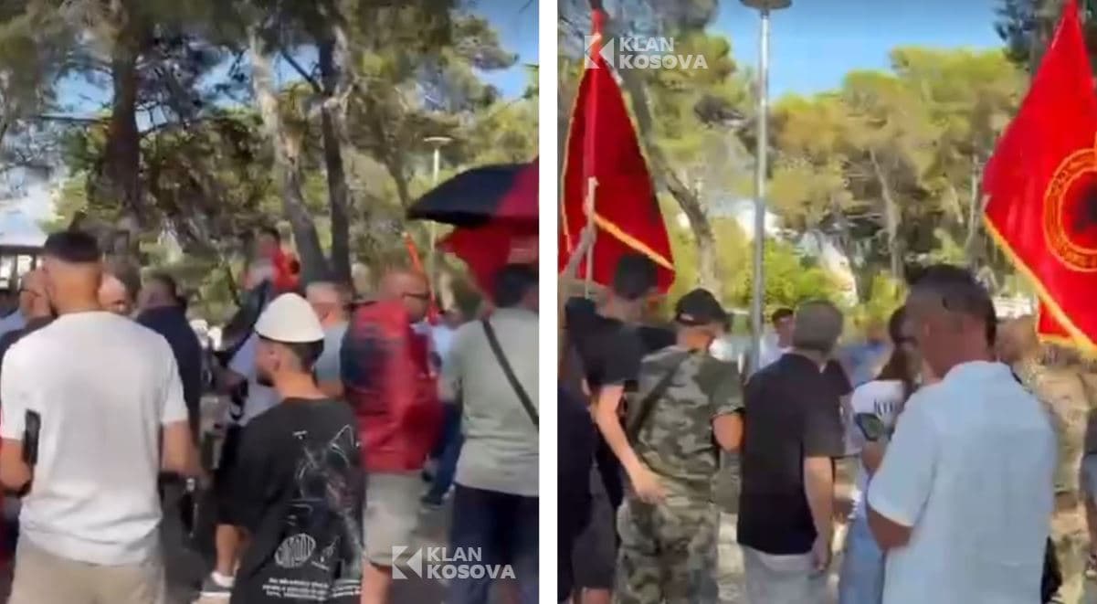 Protesta në mbështetje të ish-krerëve të UÇK-së, shqiptarët “zbarkojnë” në Zarë të Kroacisë (VIDEO)