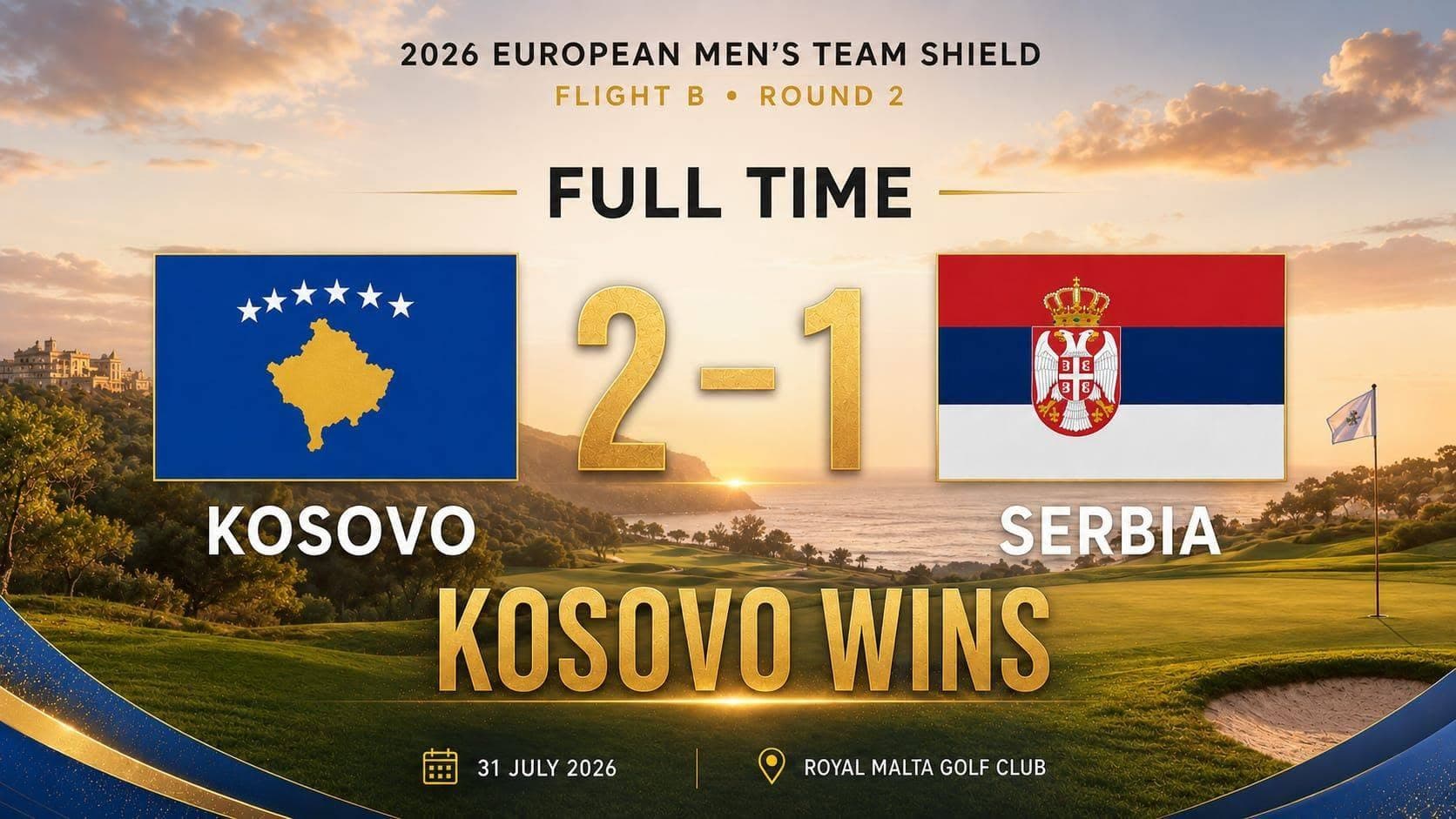 Historike: Kosova mposht Serbinë në kampionatin evropian të Golfit