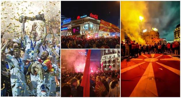 Huliganët maqedonas brohorasin: Vdekje për shqiptarët (FOTO+VIDEO)