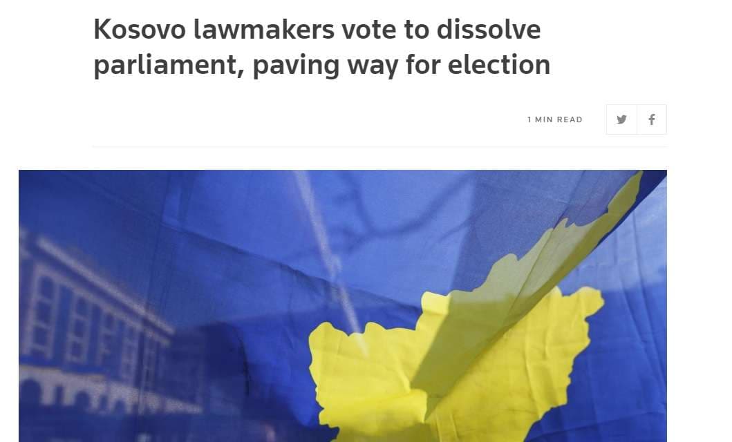 Shpërndarja e Kuvendit të Kosovës në ballinat e mediave të huaja