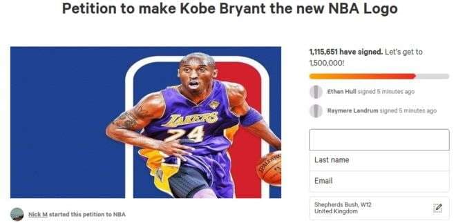 Kërkohet që Kobe Bryant të përjetësohet në logo të NBA-së