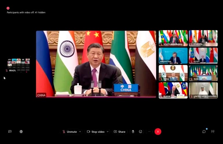 Udhëheqësit e BRICS marrin pjesë në samitin virtual për luftën Izrael-Hamas