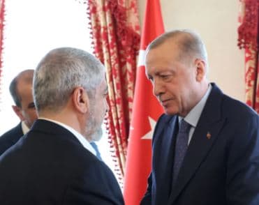 “Procesi i qëndrueshëm i paqes” diskutohet mes Erdoganit dhe shefit të Hamasit