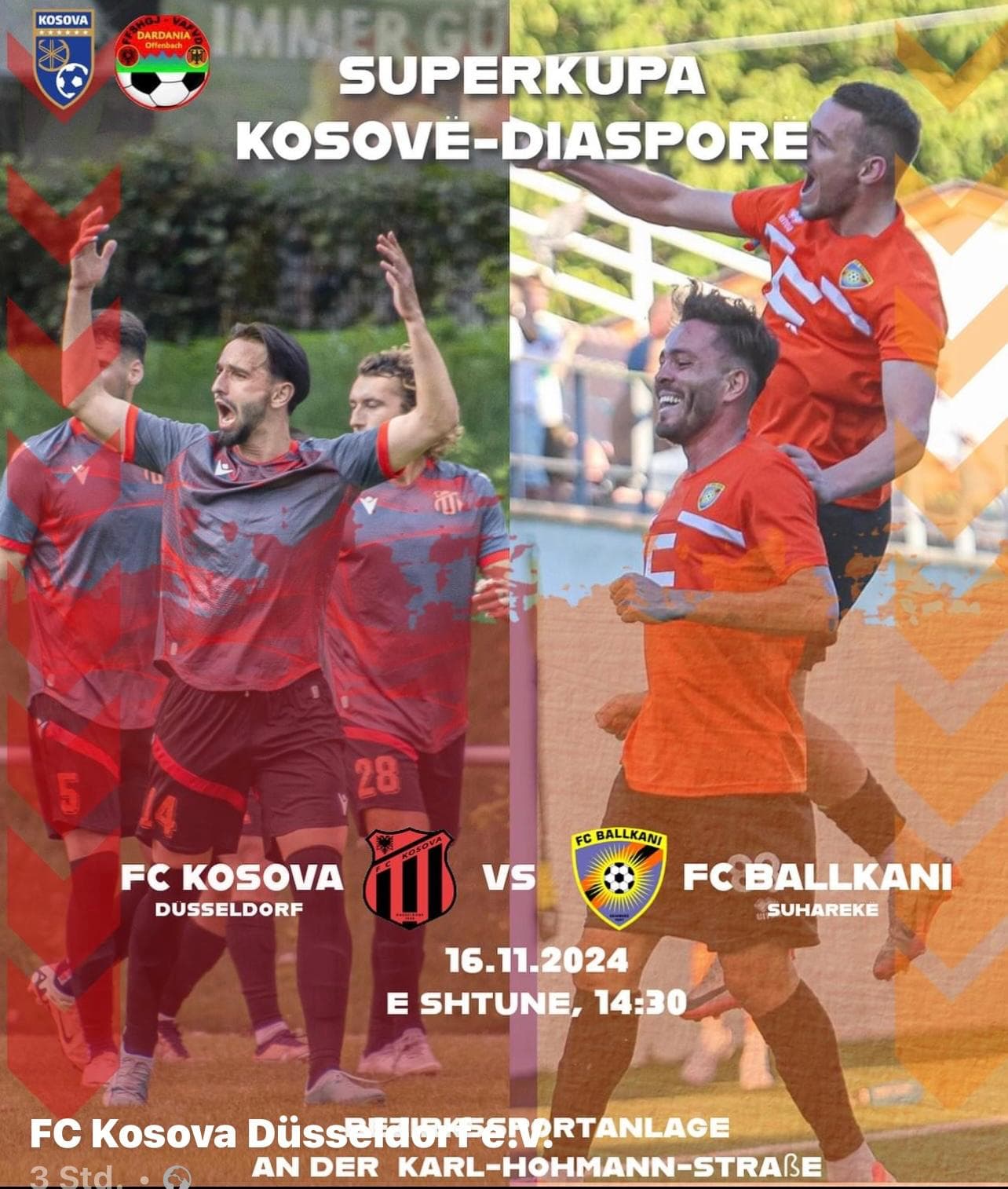Ballkani i shkon në 'konak' Kosova Dusseldorfit më 16 nëntor