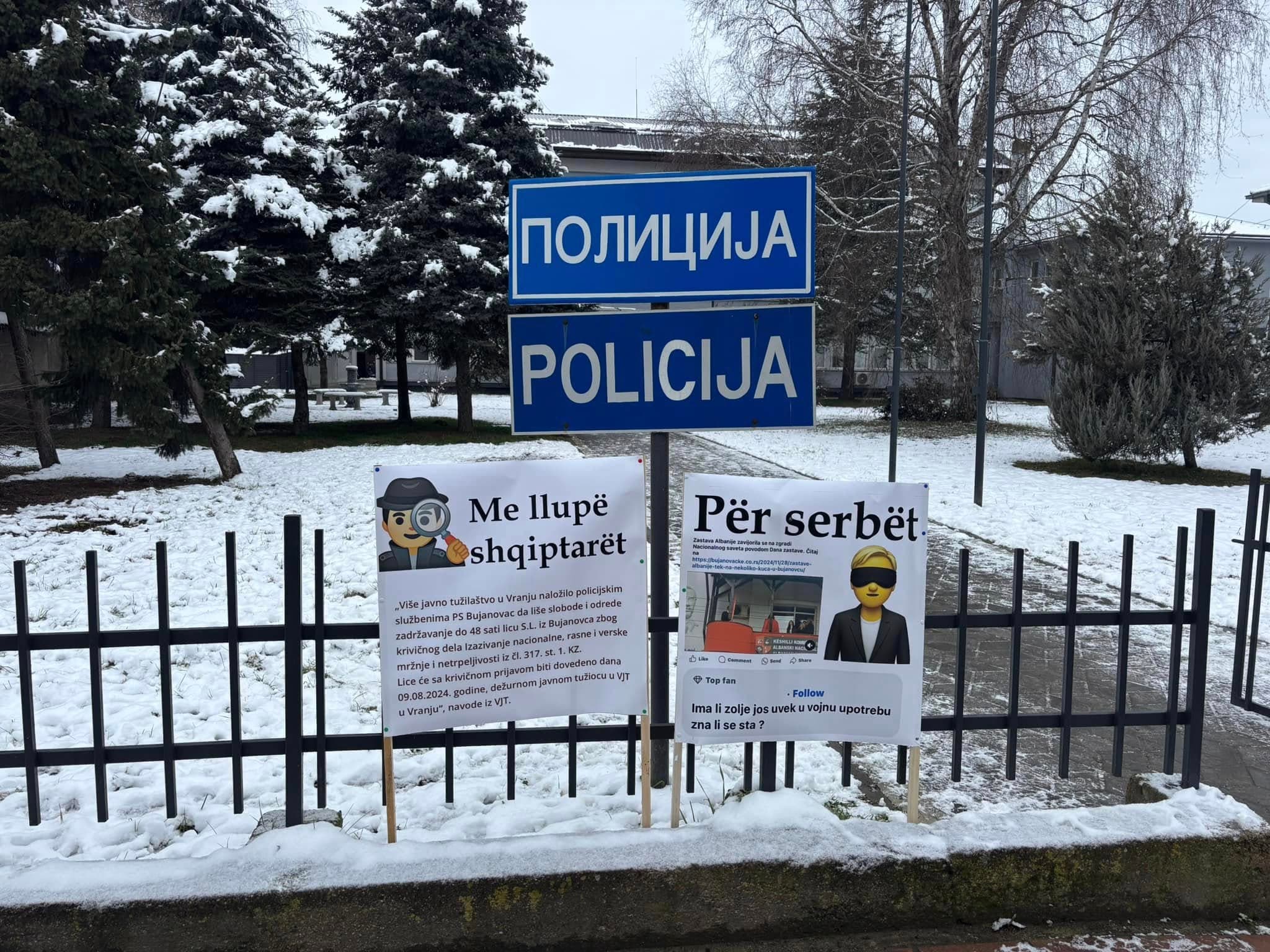 “Shqiptarët i shihni me llupë, për serbët i mbyllni sytë”, aksion para policisë e gjykatës në Bujanoc